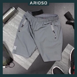 Quần short nam thể thao mặc nhà vải gió cao cấp có khóa túi chống nước ARIOSO QD01