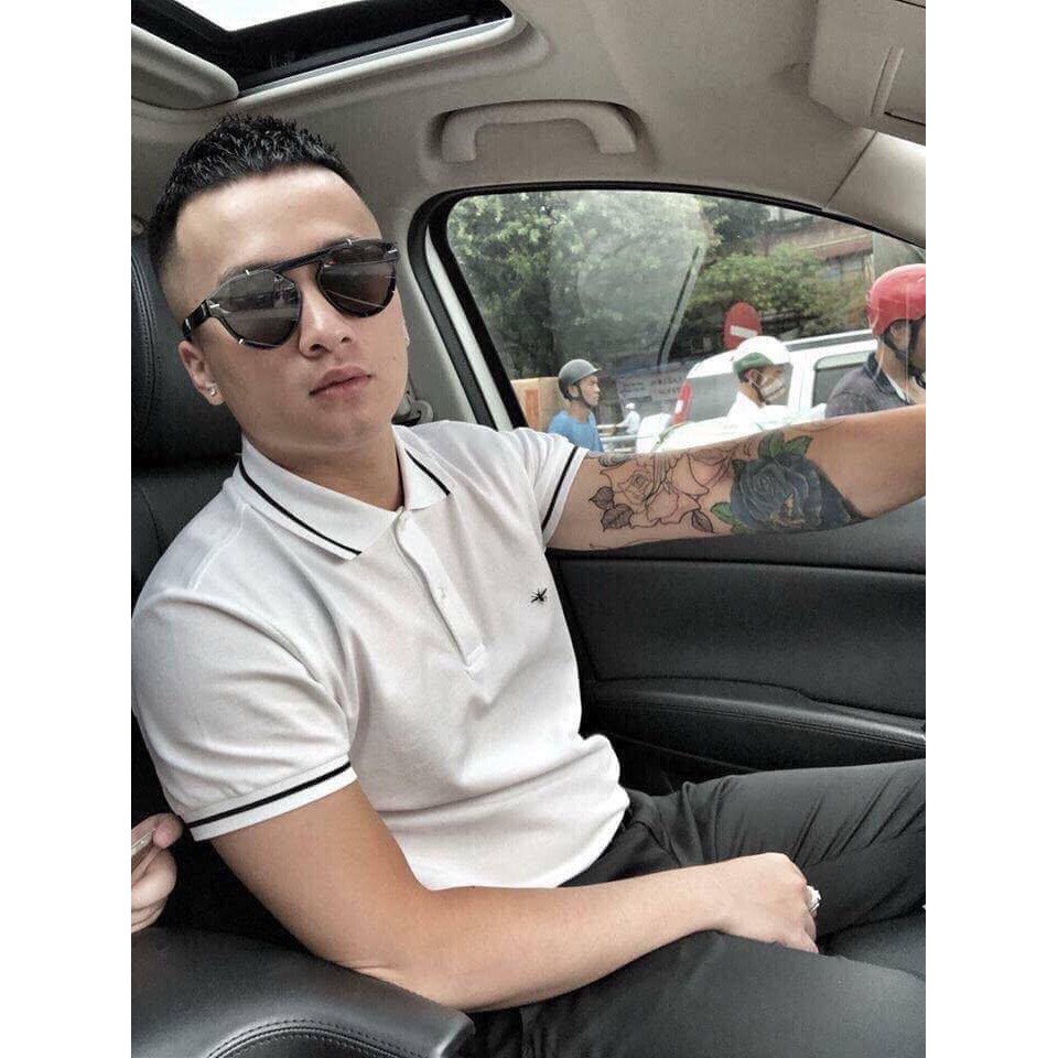 {LOẠI 1}Áo phông nam, ÁO POLO màu trắng phối viền cổvà tay dáng ôm body phong cách Hàn Quốc | BigBuy360 - bigbuy360.vn