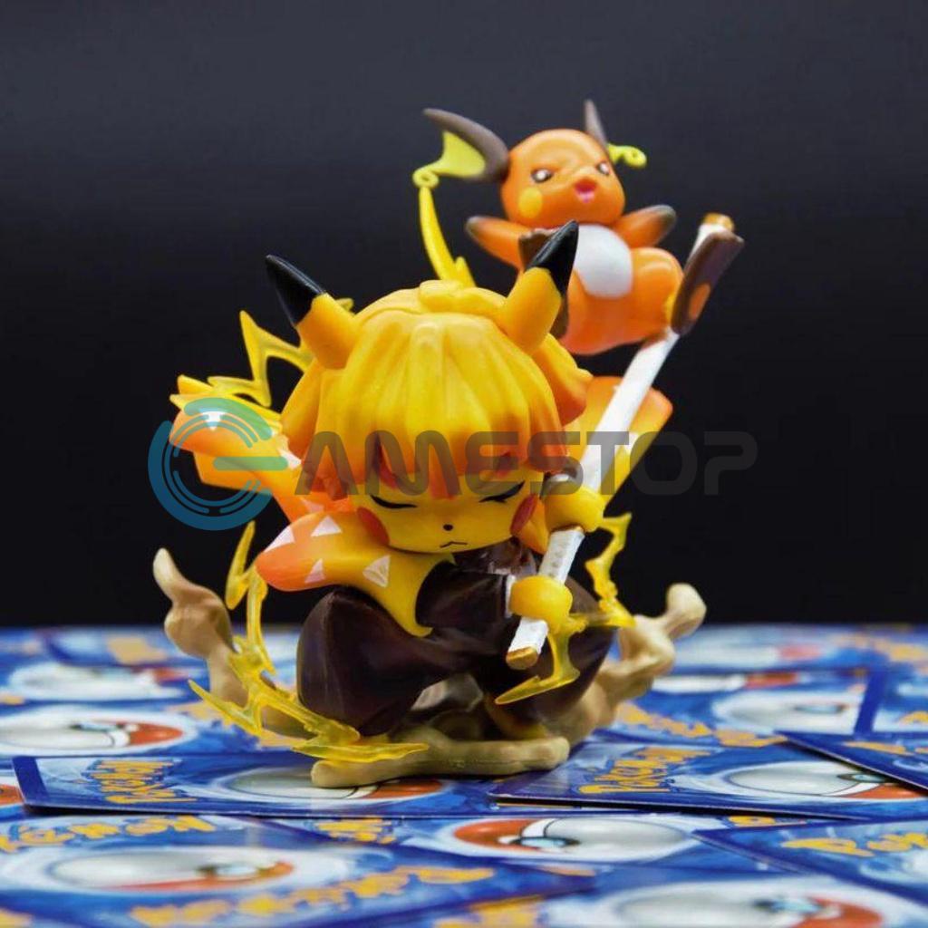 Mô hình Zenitsu Pikachu Thunder Breathing 9cm Pokemon Cosplay Mô hình tĩnh Nhựa PVC ABS Chính hãng Mỹ PCM01