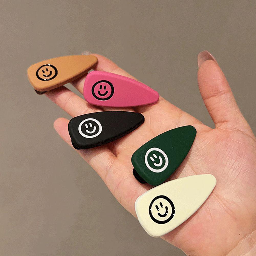 NICKOLAS Kẹp Tóc Mặt Cười / Hình Học / Giọt Nước Màu Nhám Đơn Giản Sang Trọng Thời Trang Cho Nữ