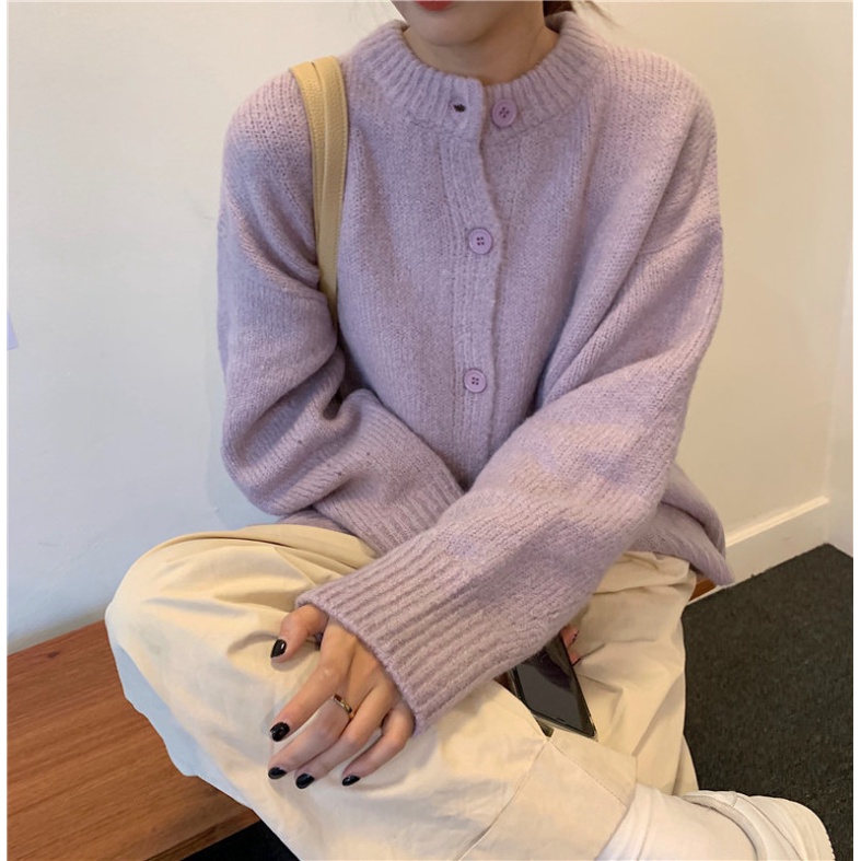 Áo Khoác Bằng Vải Dệt Kim Tay Dài Phong Cách Hàn Quốc Thời Trang Mùa Thu Độc Đáo Dành Cho Nữ 2021 | BigBuy360 - bigbuy360.vn