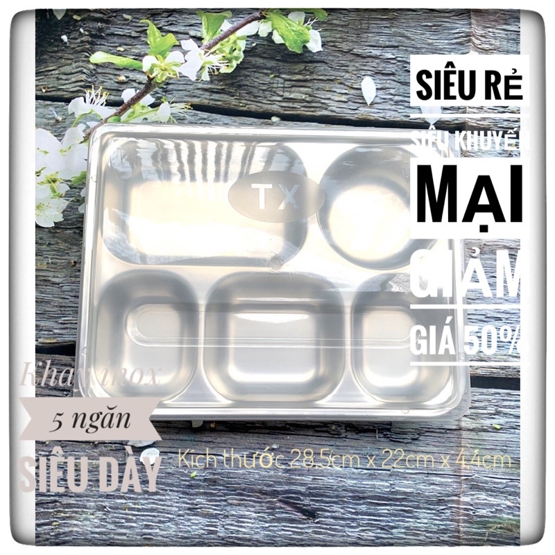 Combo Khay cơm đựng thức ăn inox