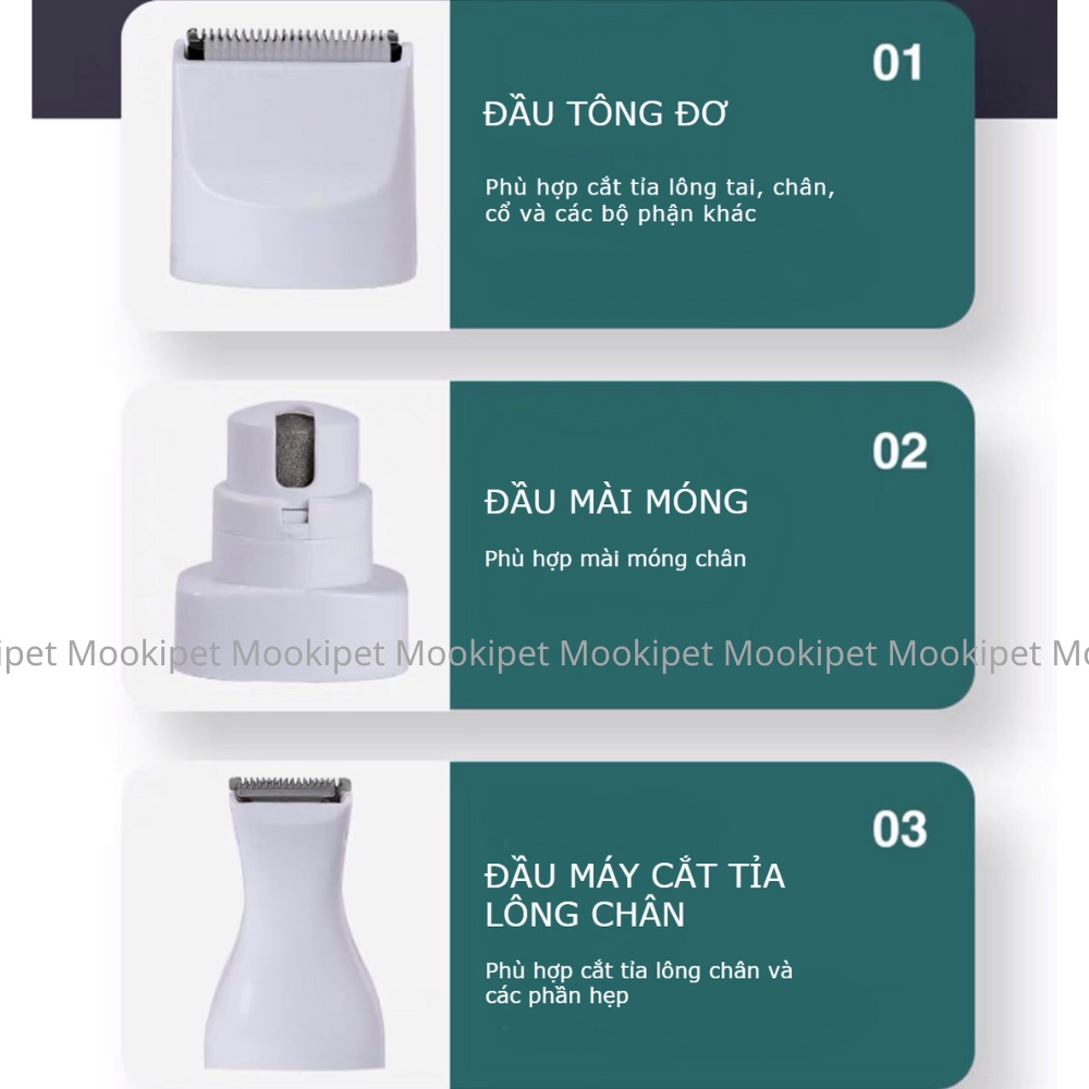 Tông đơ cắt tỉa cho thú cưng 4 trong 1 - cắt tỉa lông chó mèo