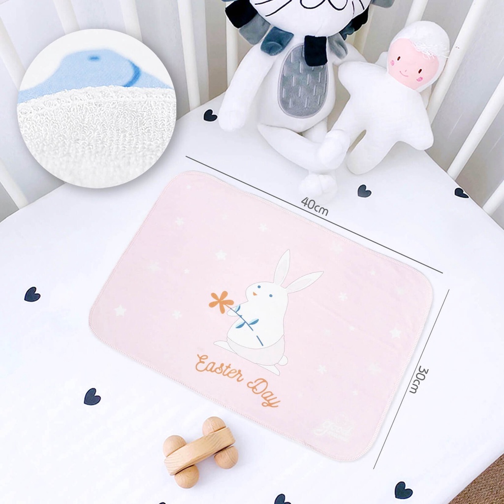 Miếng Lót Chống Thấm, Tấm lót chống thấm cho bé sơ sinh Goodmama Set 5 chiếc kích thước 30x40cm, họa tiết ngộ nghĩnh