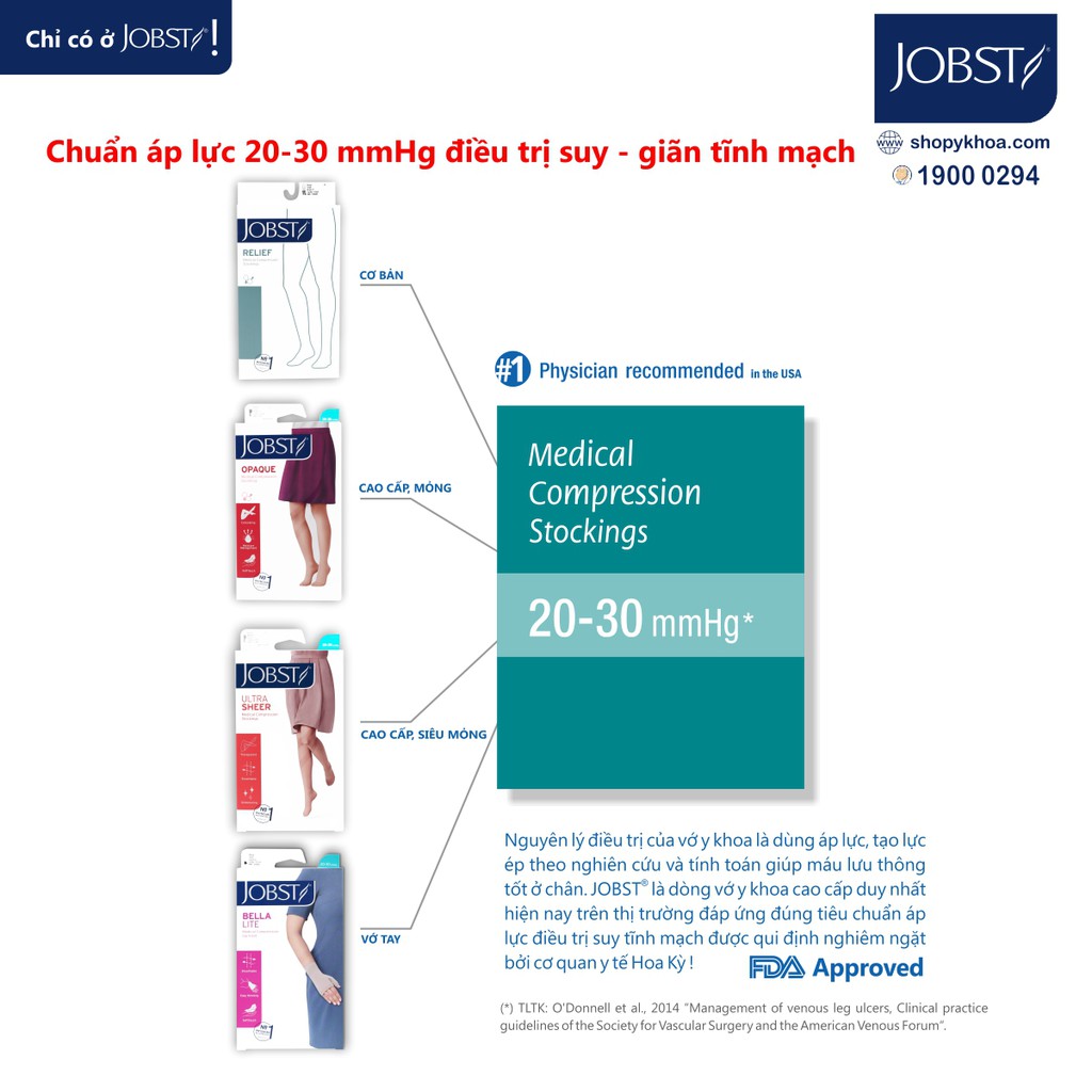 Vớ Cánh Tay Phù Bạch Huyết JOBST Bella Lite, Áp Lực Chuẩn 20-30mmHg, Màu Da