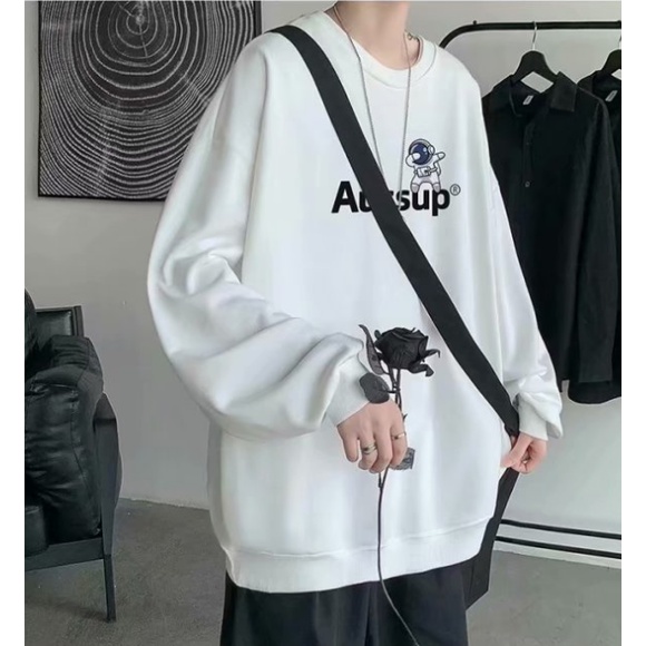 Áo Sweater Cổ Tròn Tay Dài In Hoạt Hình Phi Hành Gia Thời Trang Thu Đông Cho Nam Và Nữ Size M-8XL