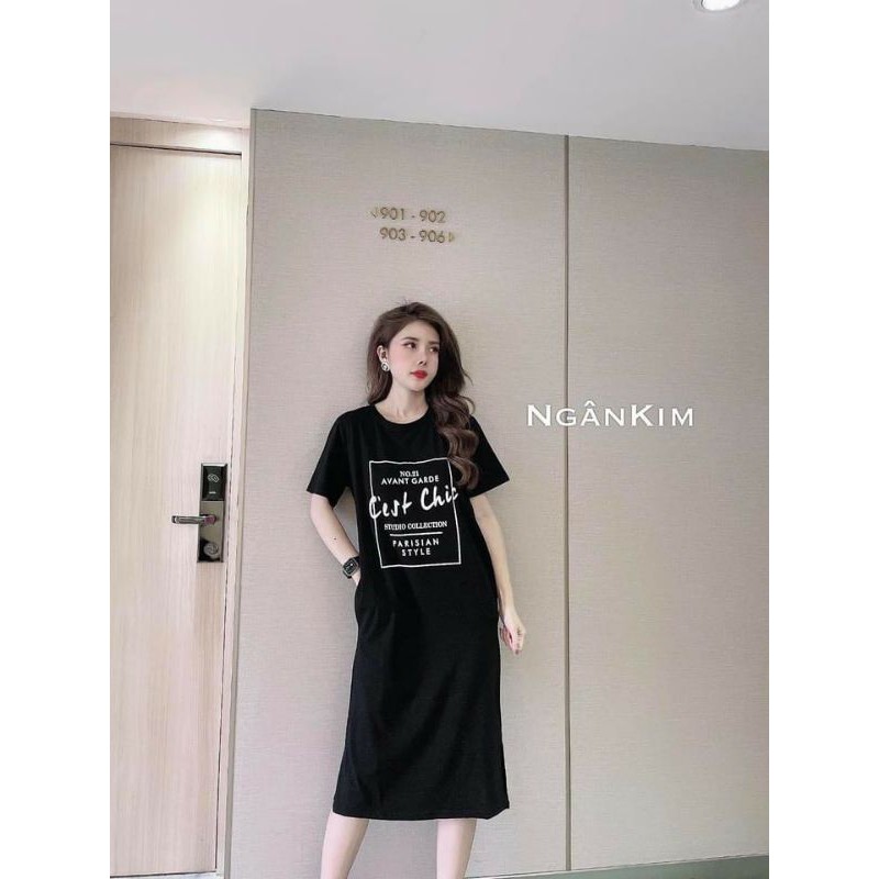 Váy thun chữ 3 màu dáng suông cho nữ | BigBuy360 - bigbuy360.vn