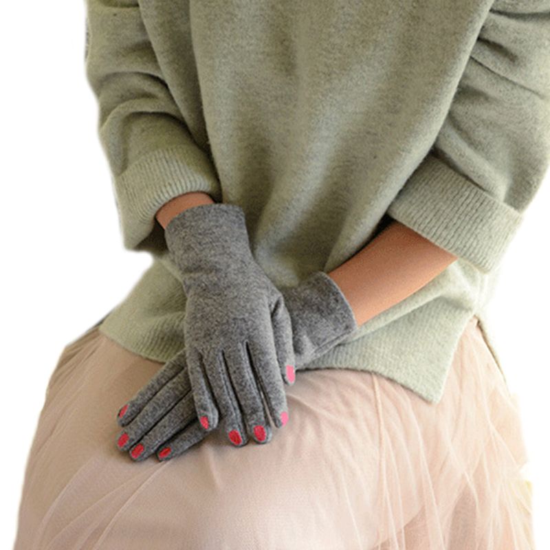 Găng Tay Len Giả Thêu Họa Tiết Xinh Xắn Cho Nữ