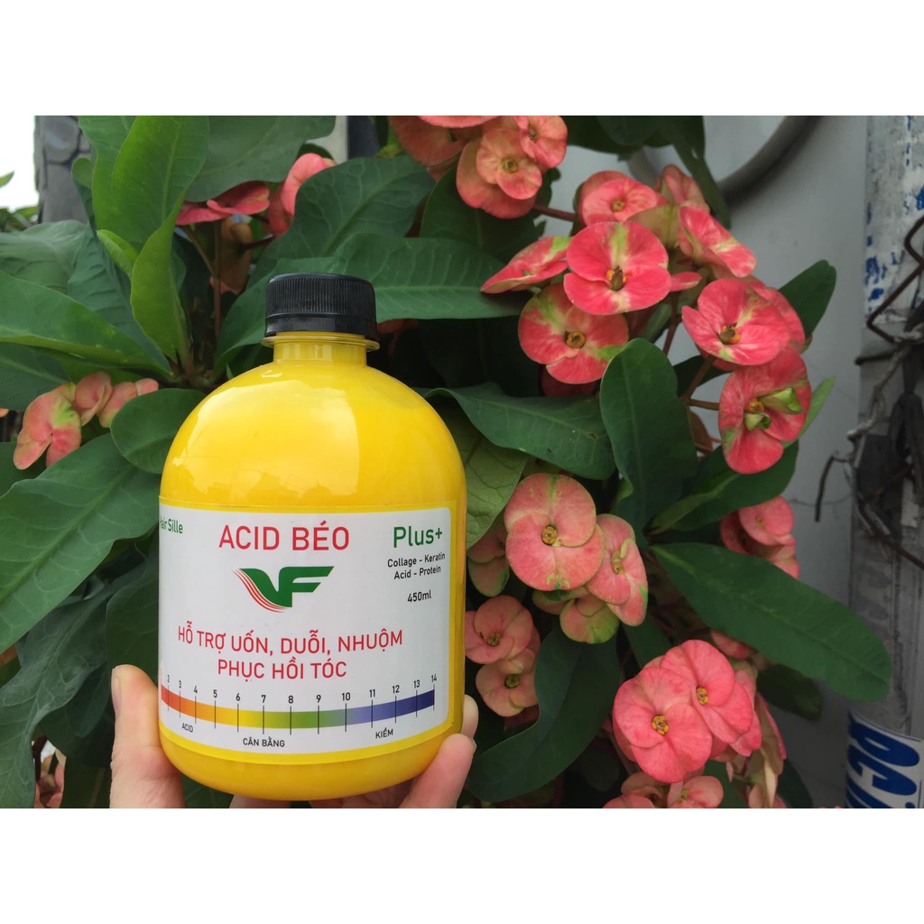 Dung dịch ACID Béo Plus + hỗ trợ hóa chất cho uốn duỗi nhuộm phục hồi tóc 450 ml