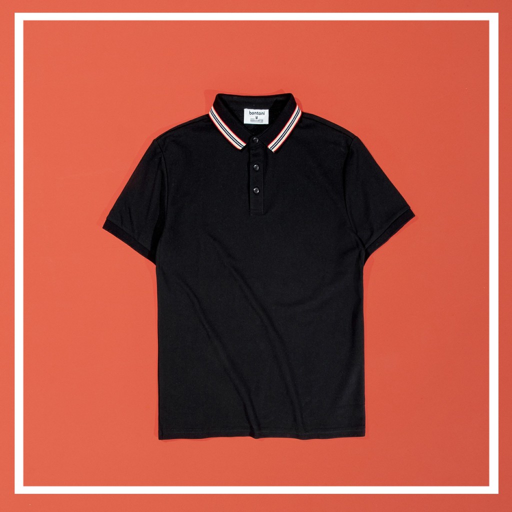 Áo ngắn tay có cổ Bentoni - Line Neck Polo 2.0 AODEBEN174 (Đen)