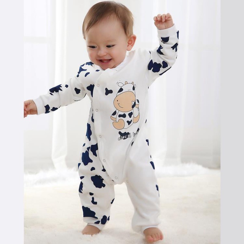 Bộ Áo Liền Quần Cotton Dễ Thương Cho Trẻ Sơ Sinh