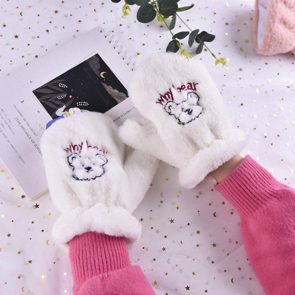 Găng Tay Hoạt Hình Gấu Dày Dặn Giữ Ấm Mùa Đông Cho Nữ VANES1