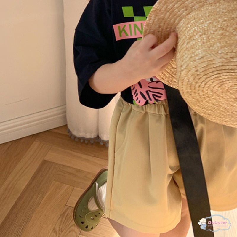 Quần ngắn ống rộng Lưng Thun Phong Cách Thể Thao Dành Cho Bé Gái