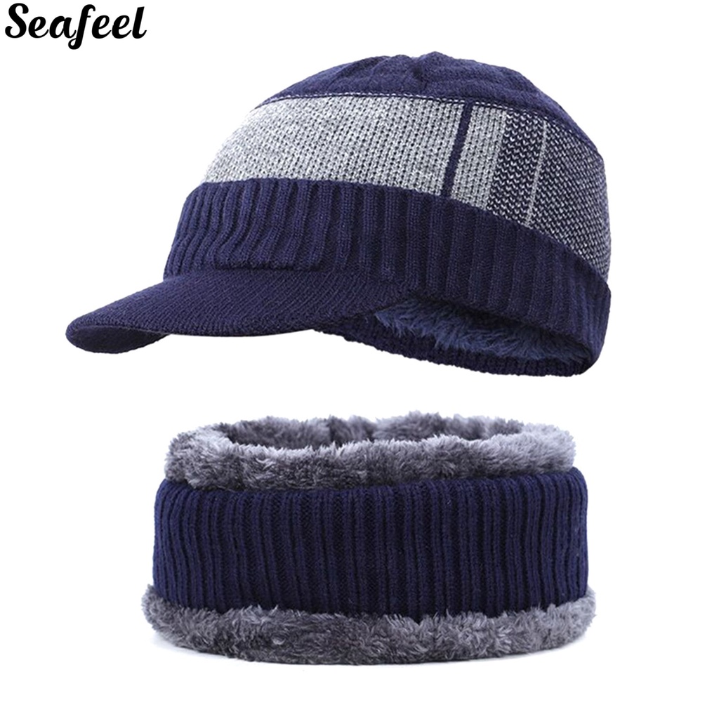 Mũ Beanie Không Vành Kèm Khăn Choàng Cổ Chống Nắng Cho Nữ
