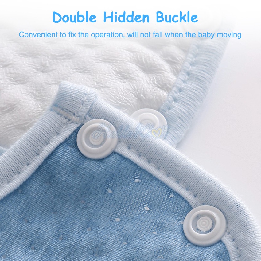 Set 3 yếm ăn HELLOKIMI cotton dày chống thấm nước xoay được 360 độ dành cho em bé