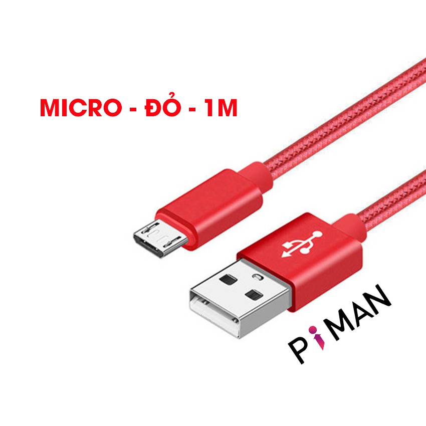 Dây Cáp Sạc Nhanh Piman Samsung Đầu Lightning Type C Micro Hỗ Trợ Tất Cả Dòng Điện Thoại DCS01