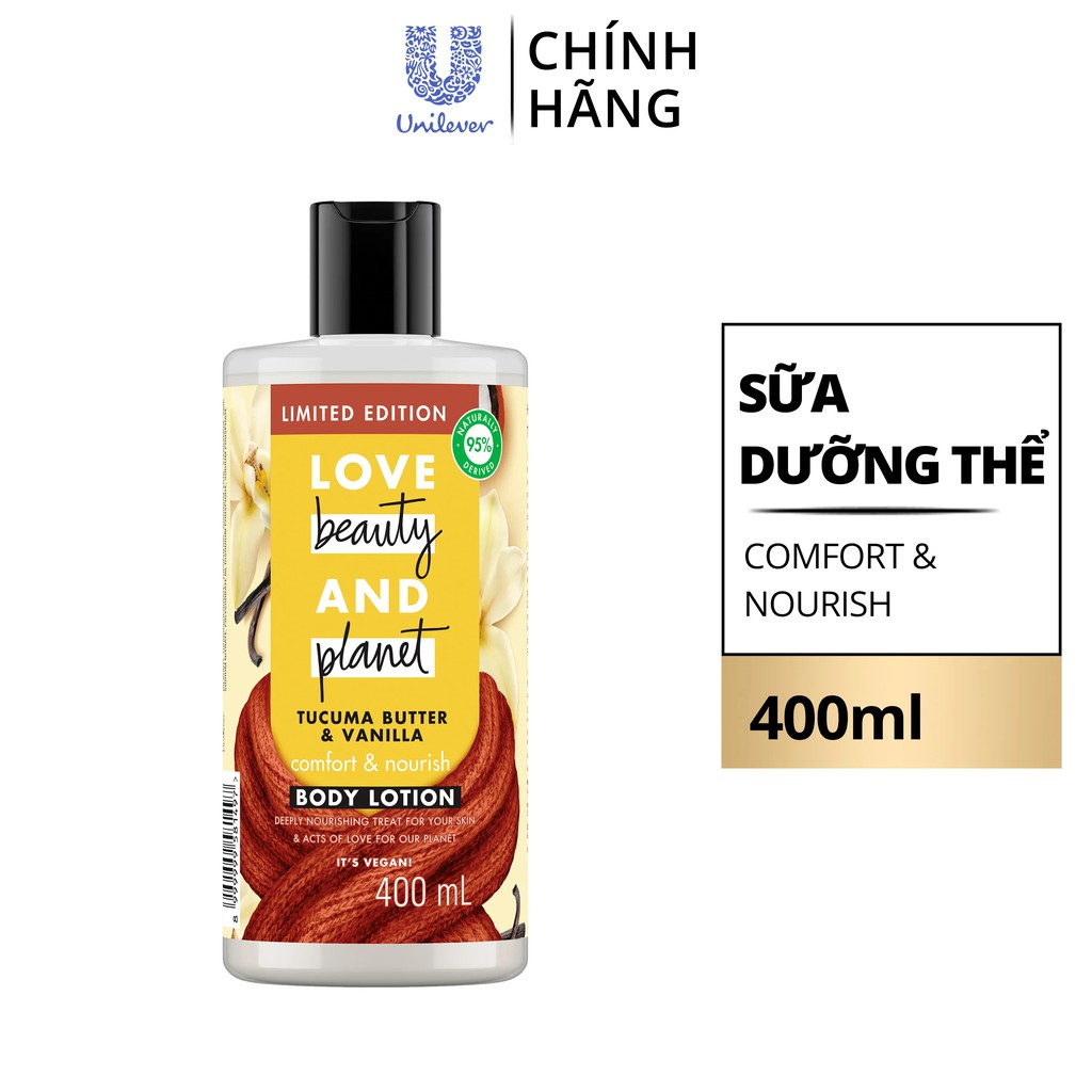 Sữa dưỡng thể Love Beauty And Planet Comfort &amp; Nourish Phiên bản giới hạn Mùa Giáng sinh 400ml