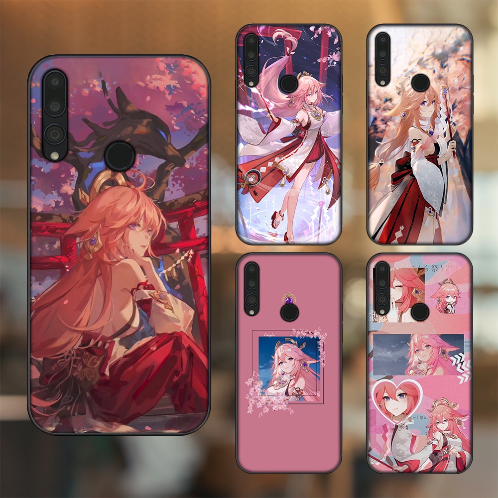 Ốp lưng Huawei Y9 Prime 2019 viền đen in hình Yae Miko Genshin Impact