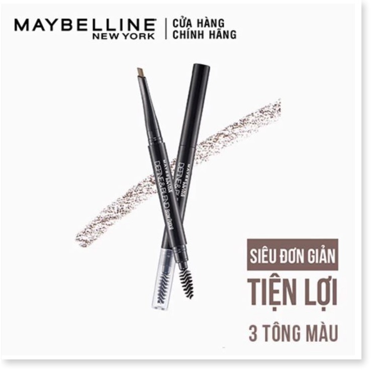 [Mã giảm giá] Chì Kẻ Mày Ngang Maybelline Define & Blend Brow Pencil 0.16g