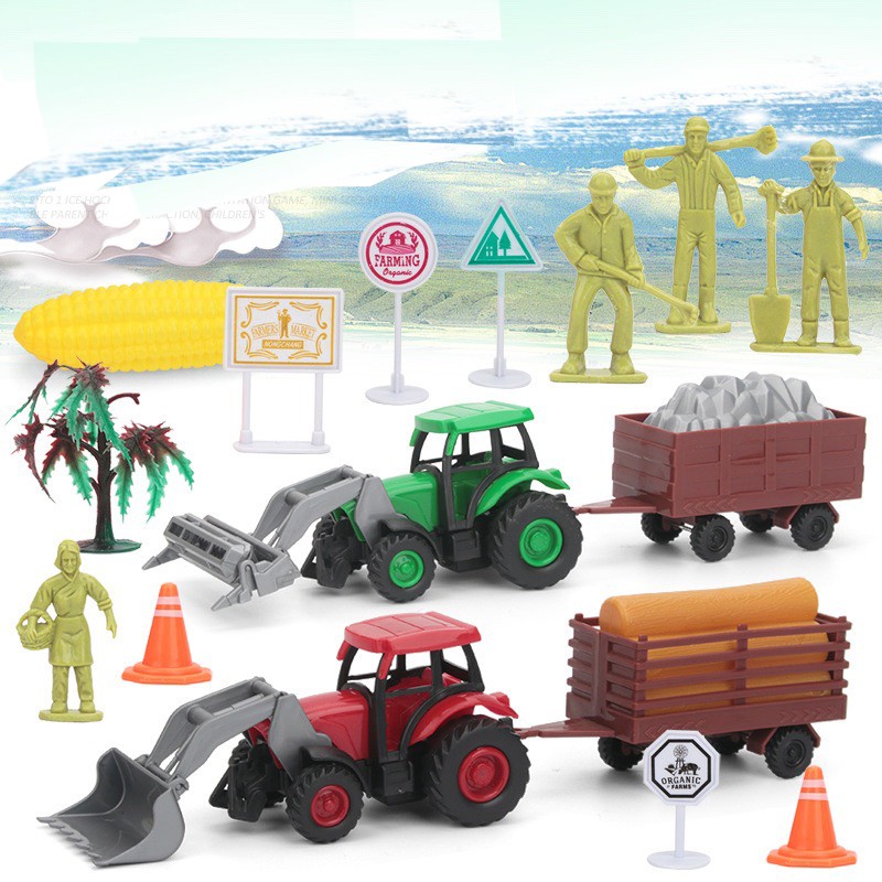 Bộ Mô hình xe kéo làm nông 18 chi tiết cho bé hóa thân thành nông dân chính hiệu