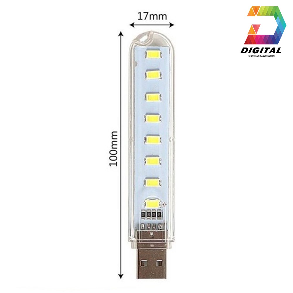 Đèn Led Mini 8 Bóng Siêu Sáng Cổng USB