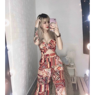[hình thật-chọn màu]Set bộ lụa thổ cẩm có mút ngực