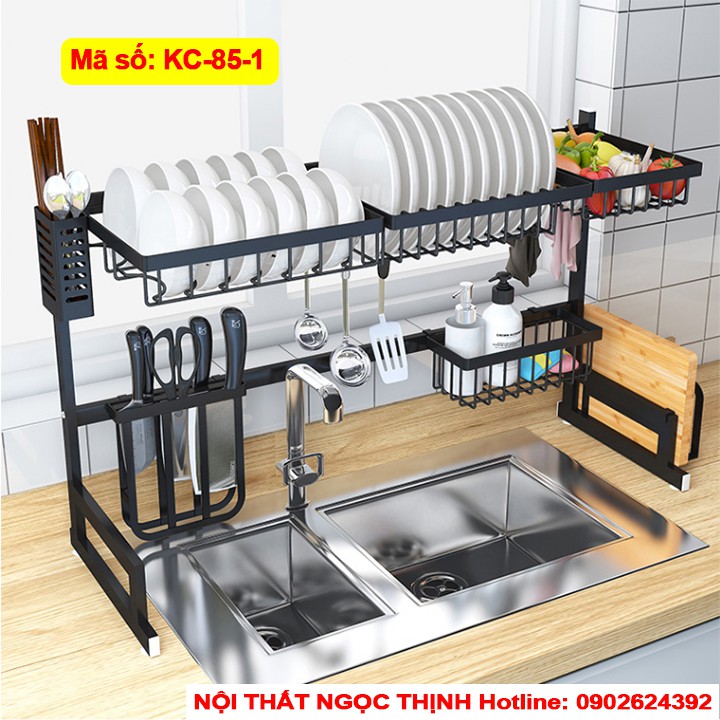 [RẺ VÔ ĐỊCH] Kệ chén đa năng sơn tĩnh điện nano dài 85/95cm kiểu dáng hiện đại tiện lợi cho căn bếp