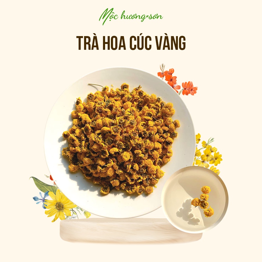 Trà hoa cúc vàng sấy lạnh nguyên bông Mộc Hương Sơn loại đặc biệt - Gói 15gr