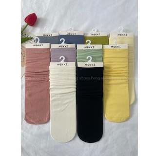 Tất cotton Ulzzang nhún cổ cao nữ phong cách Vintage hàn quốc - Mã 1469