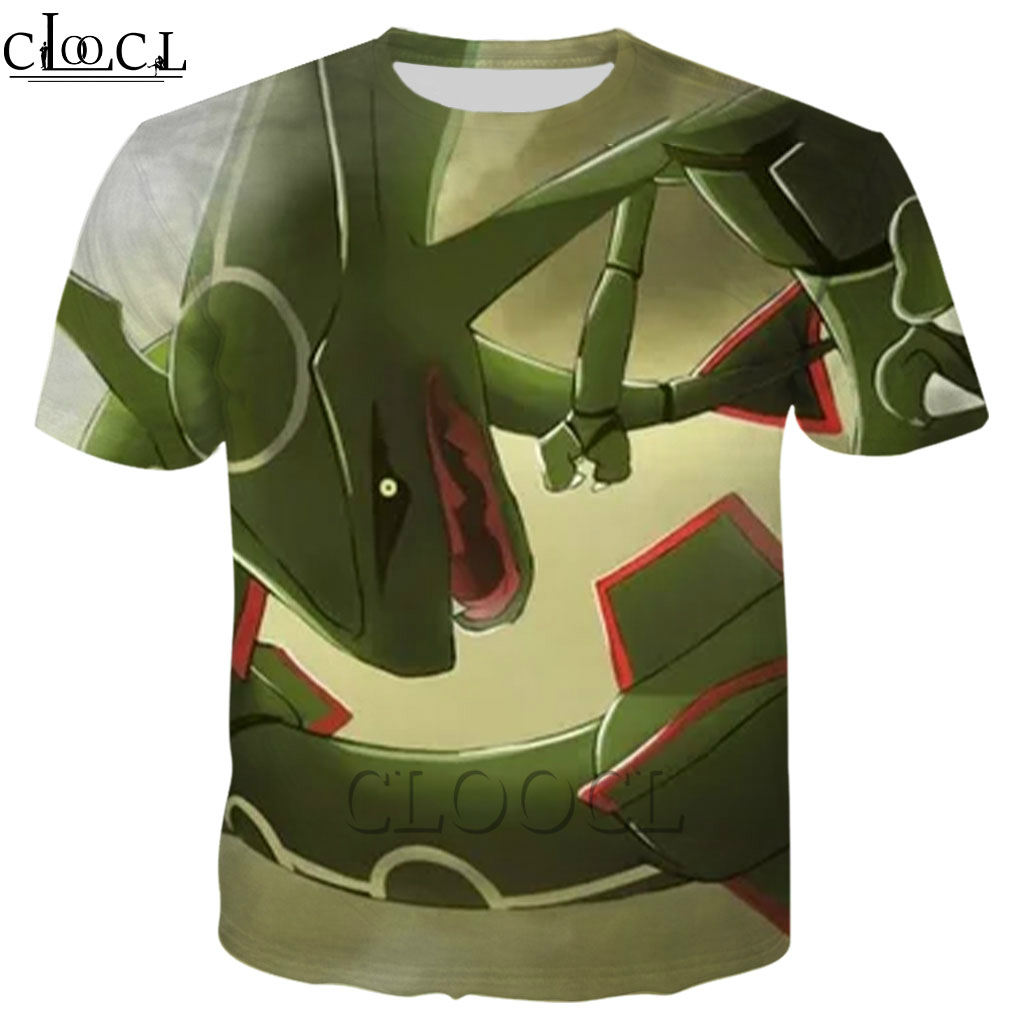 Áo thun nam cổ tròn in hình 3D Anime Pokémon Rayquaza