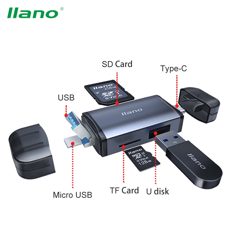 Đầu Đọc Thẻ Nhớ Usb3.0 Sd Tf Otg Llano Đa Năng Sáu Trong Một Tốc Độ Cao