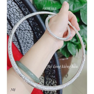 kiềng trạm bạc ta dày dặn 11 chỉ