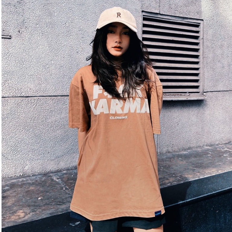 Áo phông nam nữ tay lỡ, tee thun unisex cổ tròn local brand ClownZ Big Karma form rộng nhiều màu