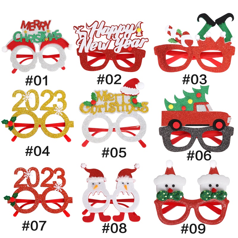 Mắt Kính Chúc Mừng Năm Mới 2023 Phong Cách Giáng Sinh