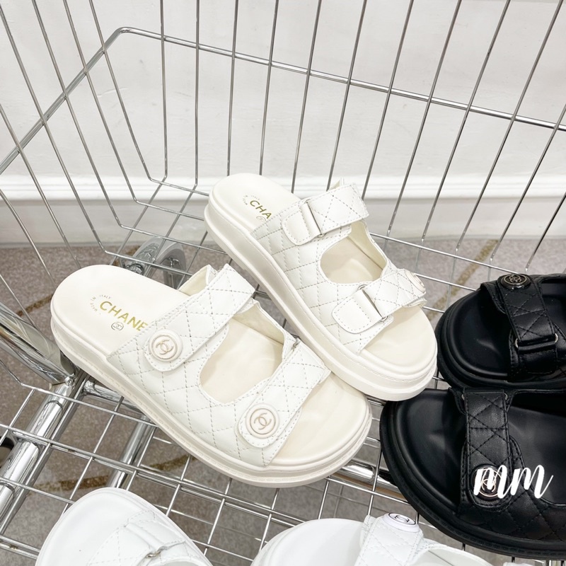 Dép cn quai dán ngang khuy tròn đế thấp fullbox