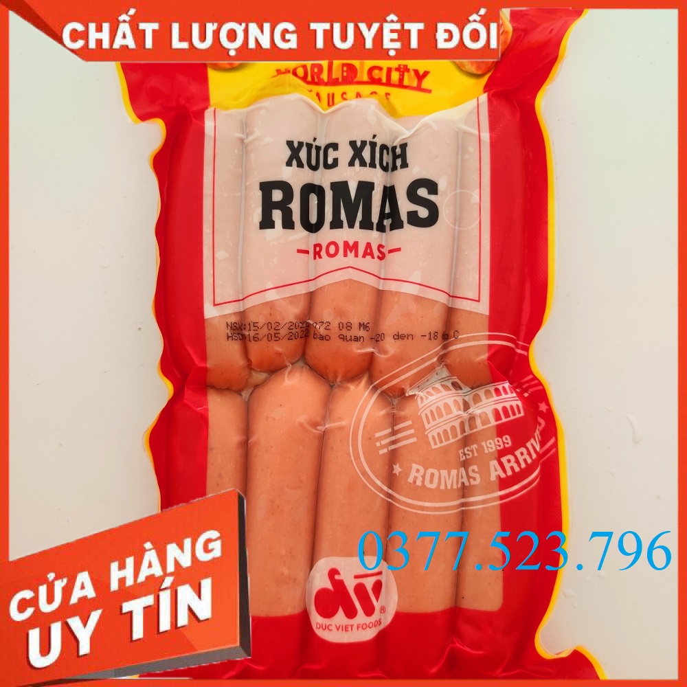 Xúc Xích Romas 500gr - Đức Việt / Sản Phẩm Chính Hãng /Date mới nhất ( chỉ giao khu vực TP. Hồ Chí Minh
