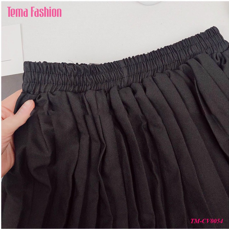 Chân váy xếp ly dáng vừa nữ TEMA - Chân váy lỡ cạp chun siêu đẹp | BigBuy360 - bigbuy360.vn