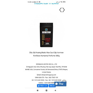 dầu gội đầu ironman 650g