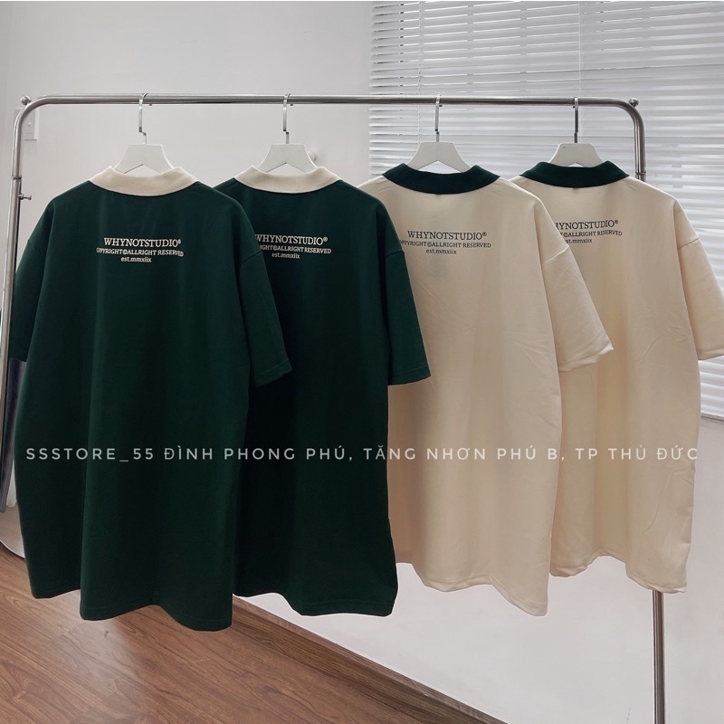 Áo thun polo nam nữ unisex nhiều màu in họa tiết WHYNOT 2 vải thun cotton da cá cao cấp - SSSTore
