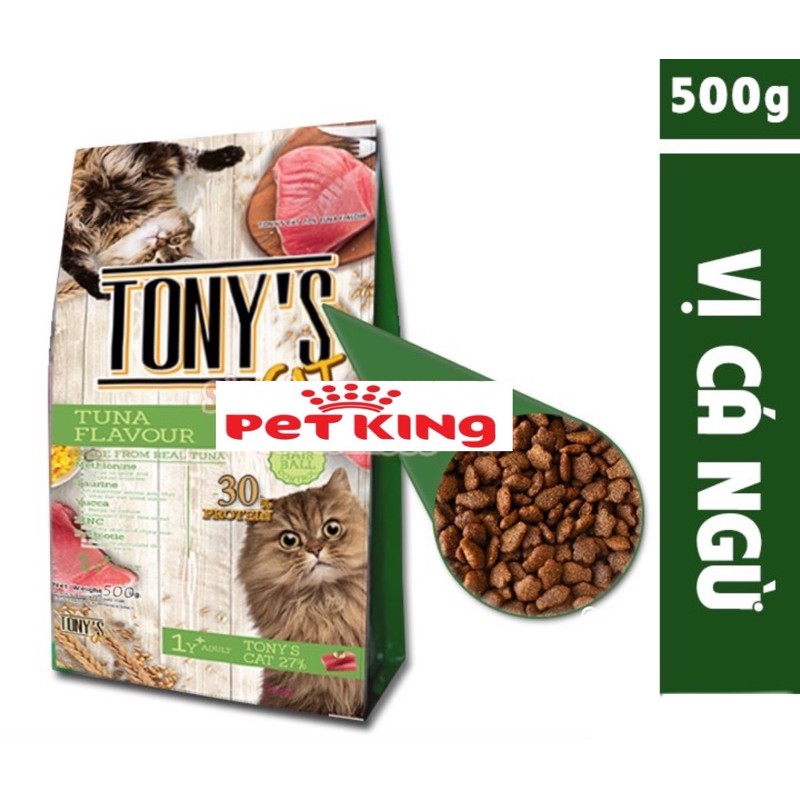 Thức Ăn TONY’S CAT 500gr vị Cá Ngừ cho Mèo Yêu