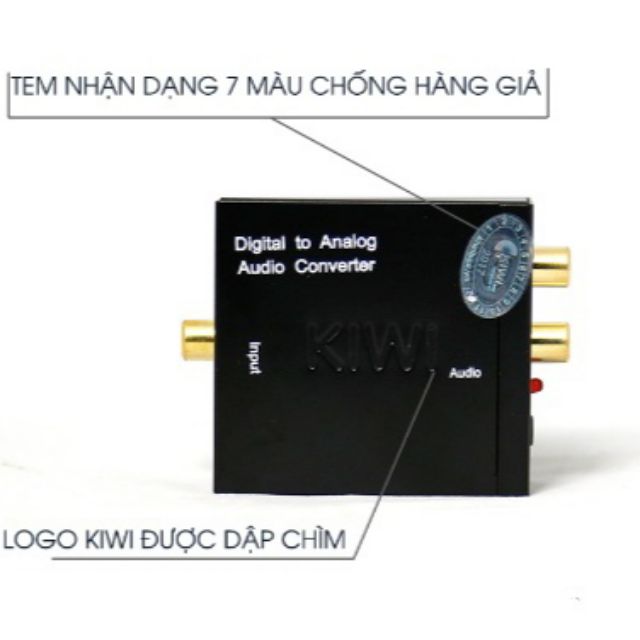 Bộ chuyển đổi âm thanh Optical sang Analog, KIWI KA-01, hàng chính hãng