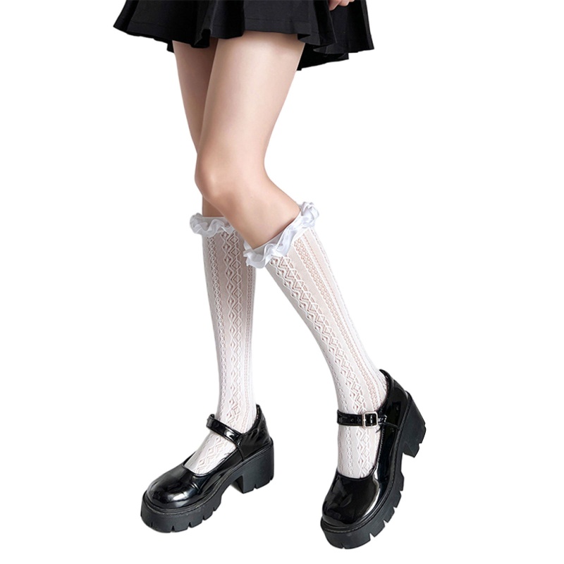 XIXI 1 Cặp Vớ Ren Rỗng Giữ Ấm Chân Kiểu Lolita Nhật Bản Dễ Thương Cho Nữ Sinh