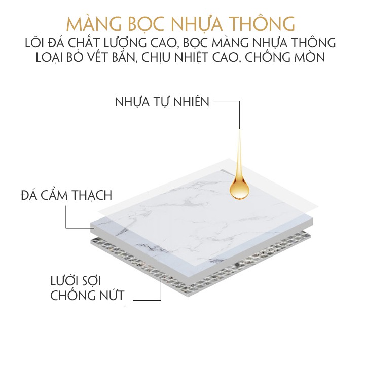 Bàn ăn mặt đá cẩm thạch phong cách châu âu ( tặng kèm túi thơm+ Nhập khẩu 100%)