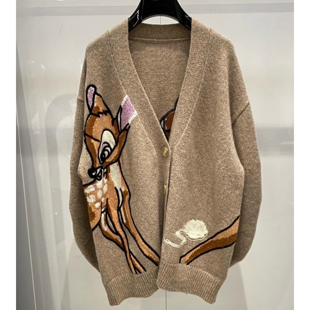 Áo khoác cardigan len hươu nai dày dặn