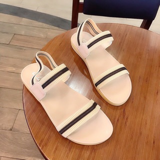Sandal 2 quai thun sọc đế dày