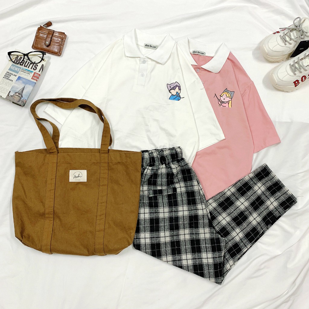 Áo Cổ Trụ Polo Chất Thun Mềm Sang Xịn Mịn In Hình Cô Bé Phép Thuật Đáng Yêu Phong Cách Hàn Quốc Trẻ Trung   TTQ0303