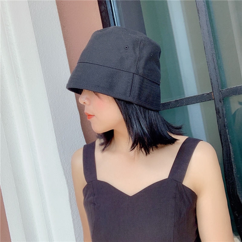 Nón Bucket Màu Trơn Phong Cách Retro Đường Phố