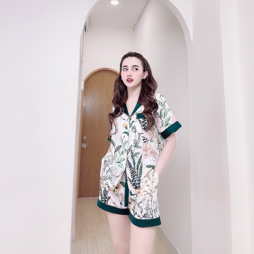 Đồ Bộ Lụa/Satin Pijama Sọt Đùi Mặc Ở Nhà Nữ - Bộ Ngủ Nữ Tiểu Thư Cộc Tay Mặc Nhà Mùa Hè, Nhiều Mẫu Dễ Thương | BigBuy360 - bigbuy360.vn