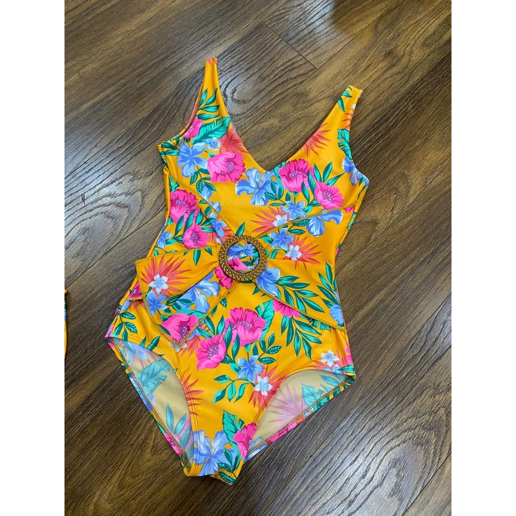 Bikini hoa nền vàng khuyên tròn | BigBuy360 - bigbuy360.vn