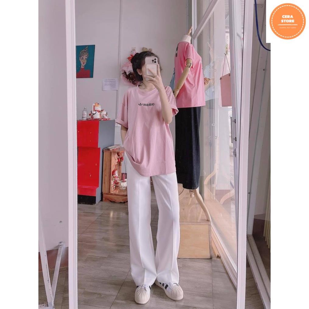 Quần Ống Rộng Suông Lưng Cao Khóa Trước 1 Khuy Chất Tuyết Mưa Khuy Giữa Quần Culottes Ống Xuông Cạp Cao Cho Nữ- Cerastor